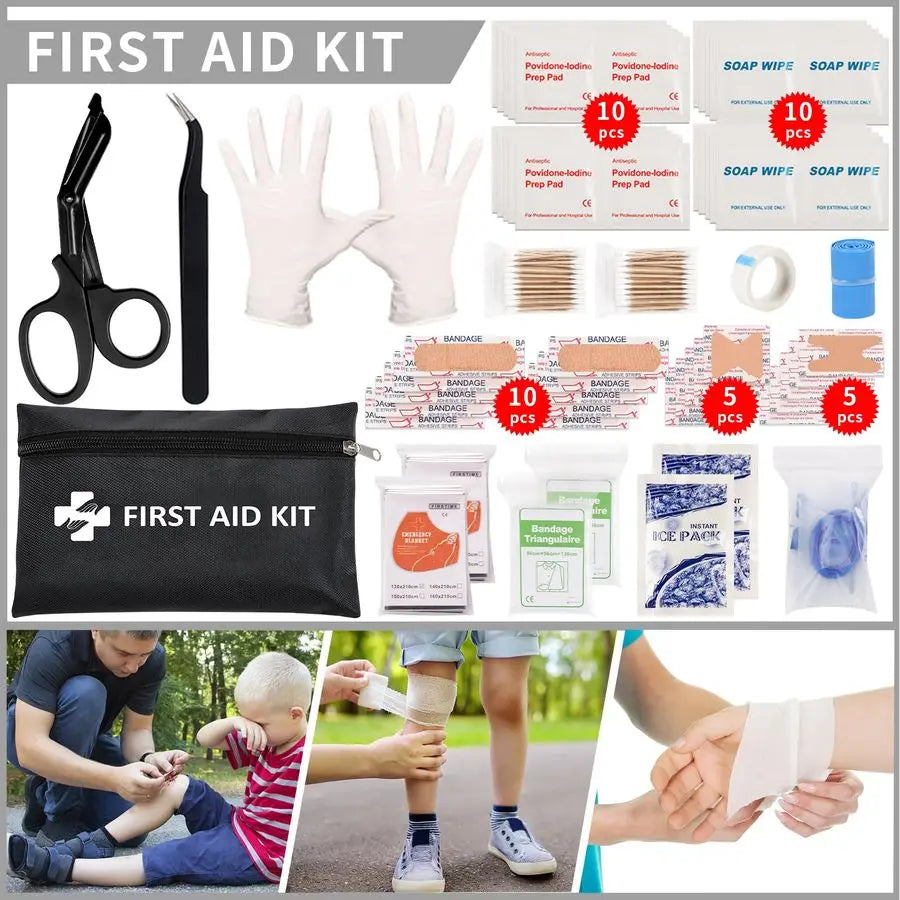 145 Pieces Emergency Survival Kit Molle First Aid for Outdoors