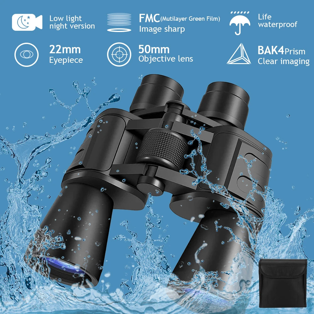 Zoom Binoculars Professional HD BAK4 Prism Day Night Vision