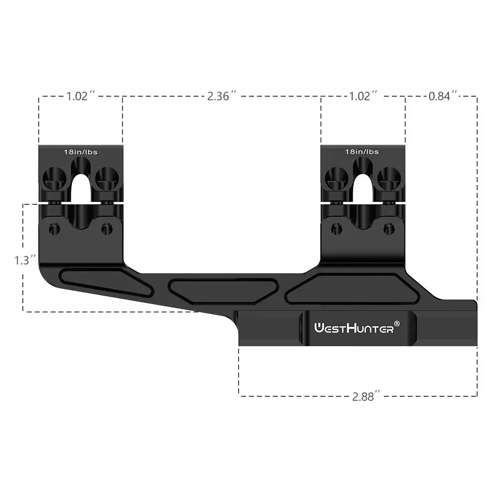 WestHunter One Piece Scope Mount Cantilever For Picatinny Rings
