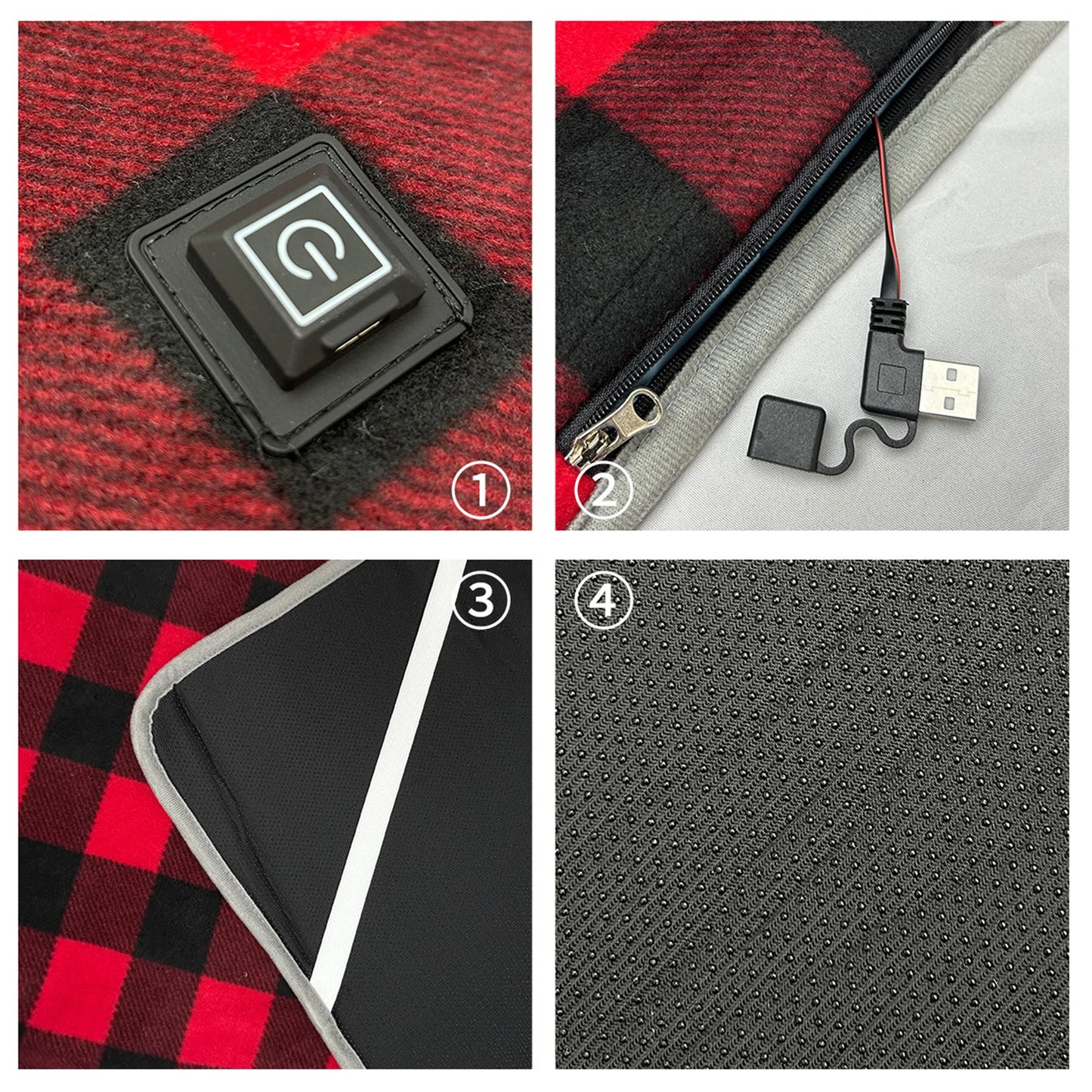ShunmaiiCN Camping USB Heated Sleeping Mat With Six Heating Zones