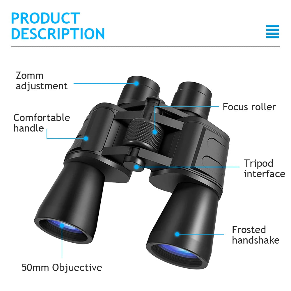 Zoom Binoculars Professional HD BAK4 Prism Day Night Vision