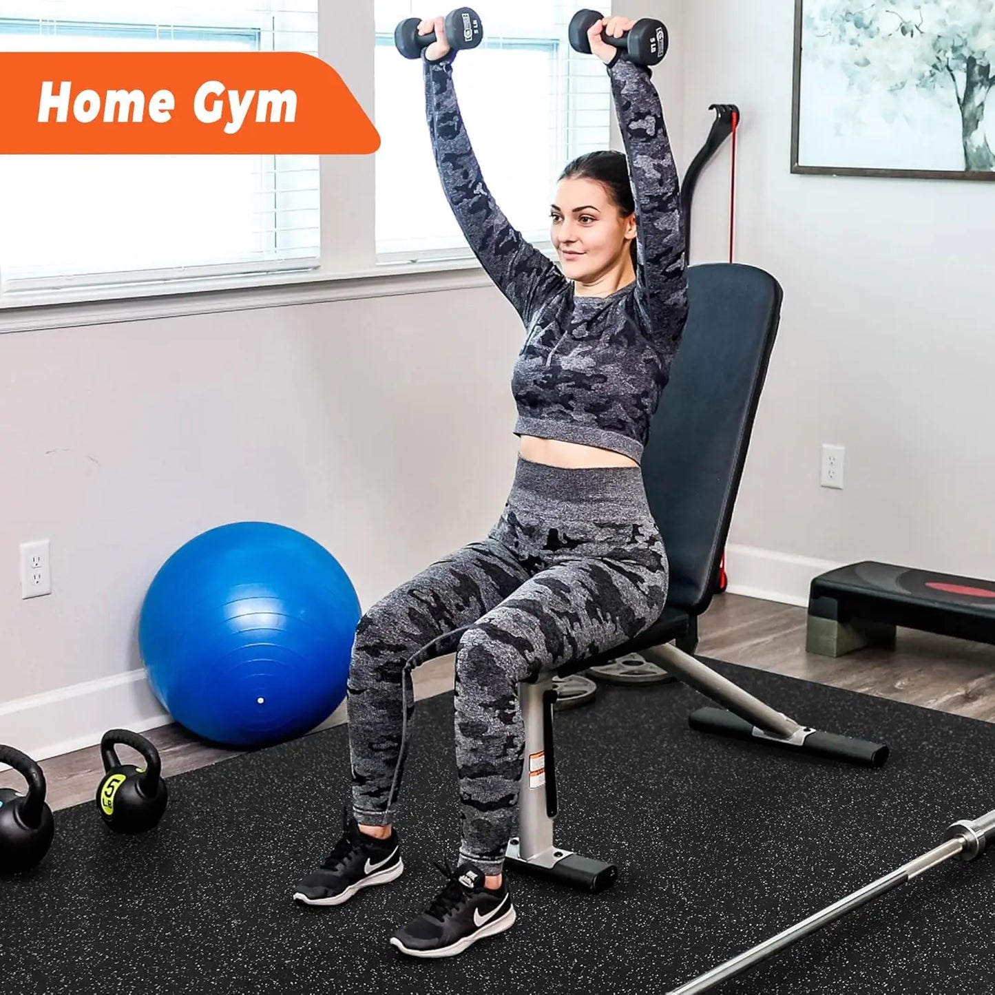 Interlocking Gym Floor Mats With Rubber Top For Home Workouts