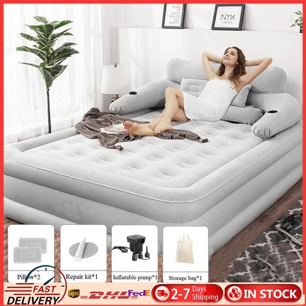 NONECN Air Mattress Sofa Bed Indoor Outdoor Portable Inflatable Couch