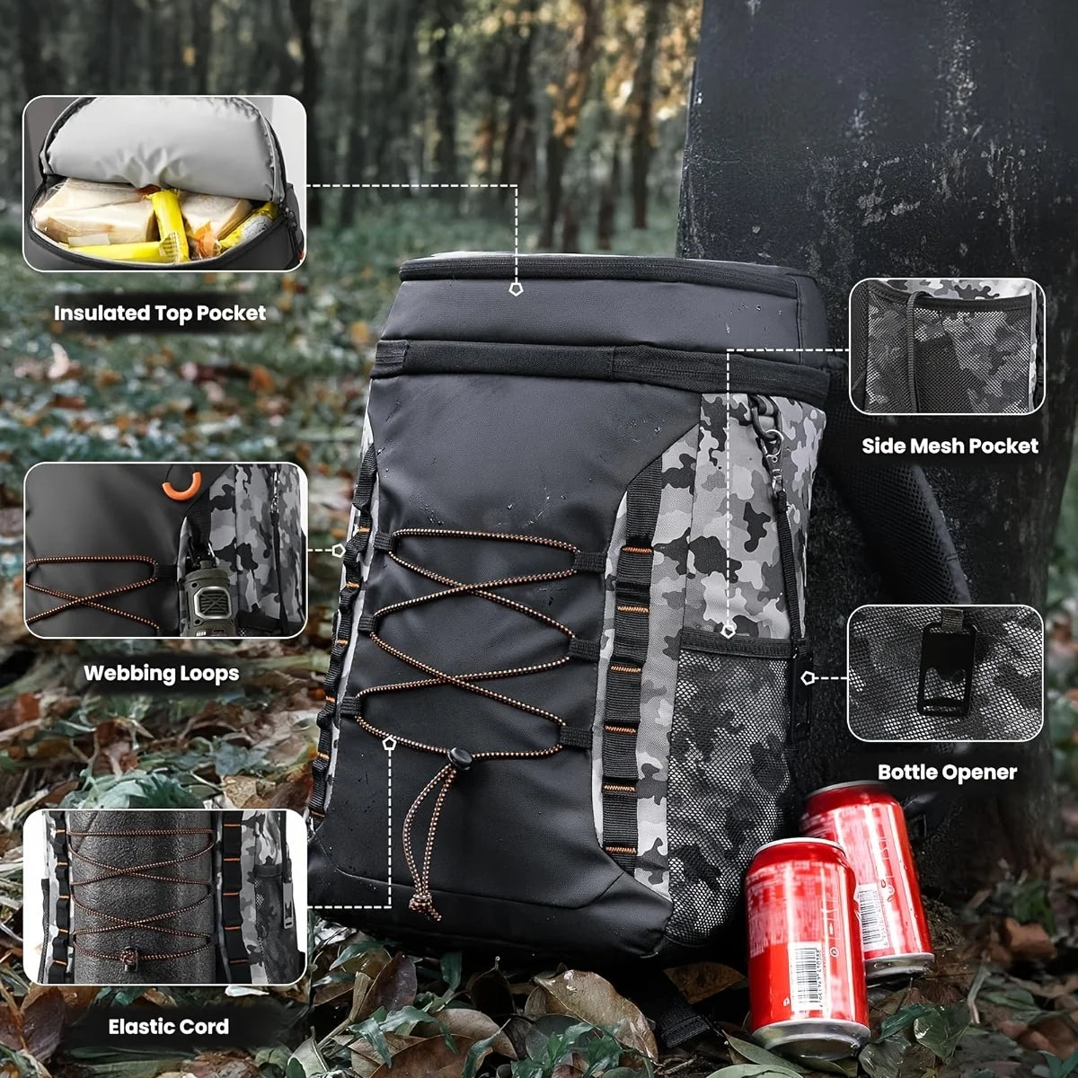 Leakproof Cooling Backpack With Dual Insulation For Camping