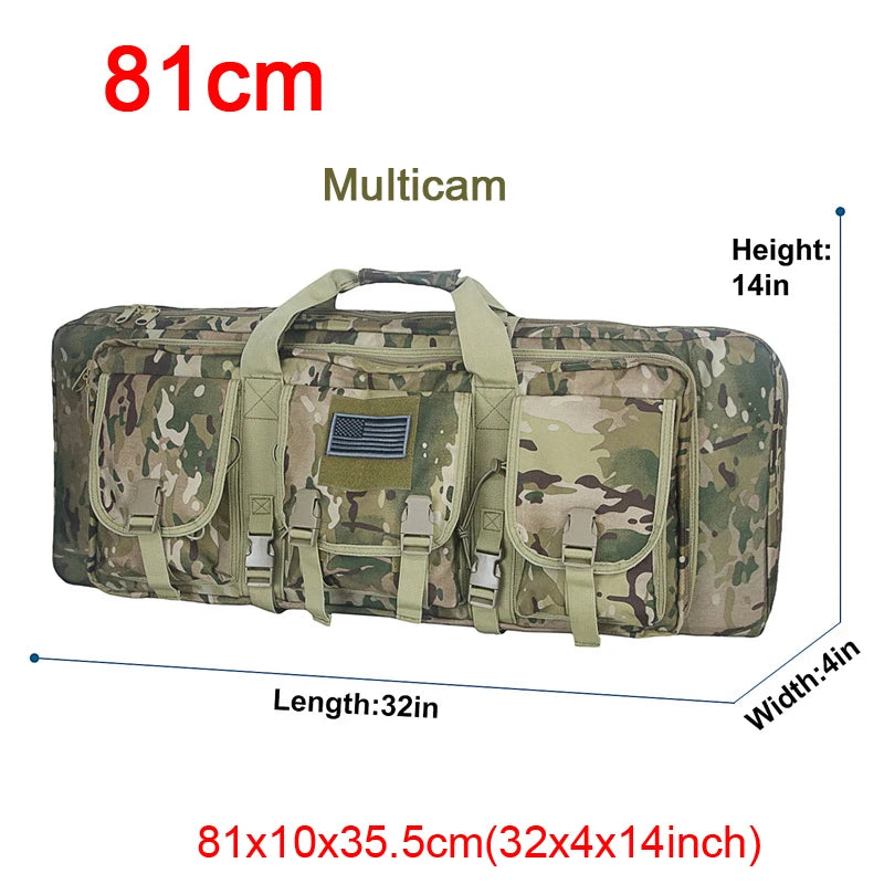 LQARMY Tactical Double Rifle Case Molle Rifle Bag Sniper Airsoft