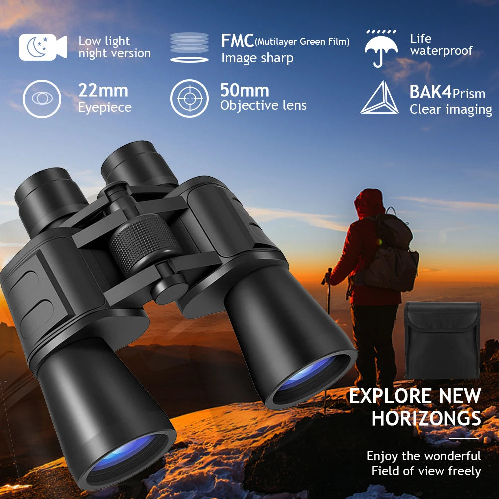 Zoom Binoculars Professional HD BAK4 Prism Day Night Vision