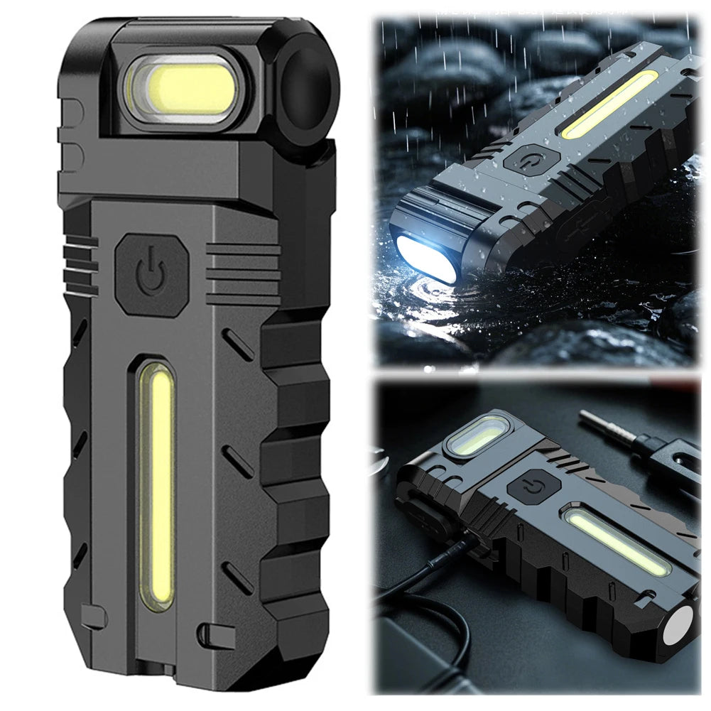 Shunmaii Magnetic LED Flashlight EDC USB Rechargeable Pocket Torch Waterproof