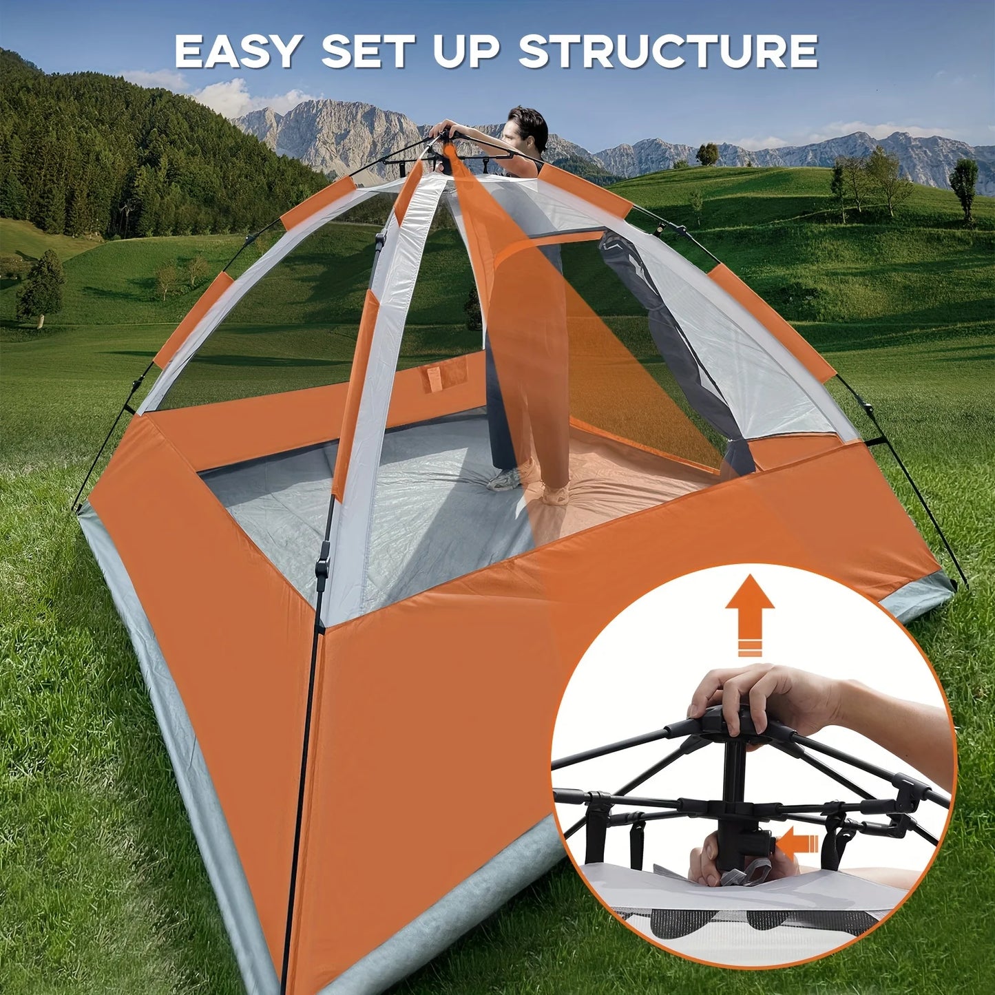 Unp Pop Up Camping Tent Instant Setup Rain Fly Waterproof