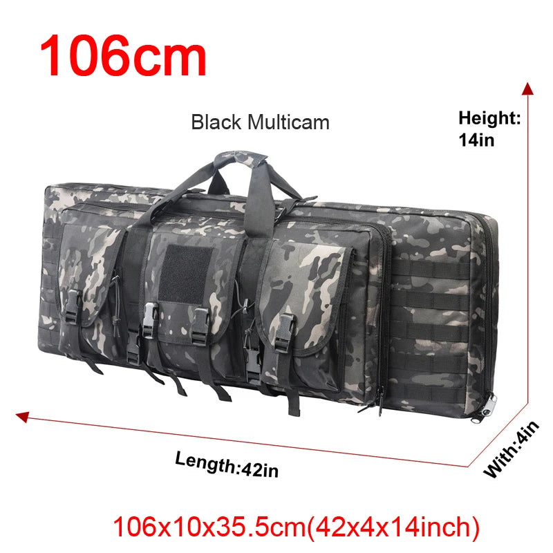 LQARMY Tactical Double Rifle Case Molle Rifle Bag Sniper Airsoft