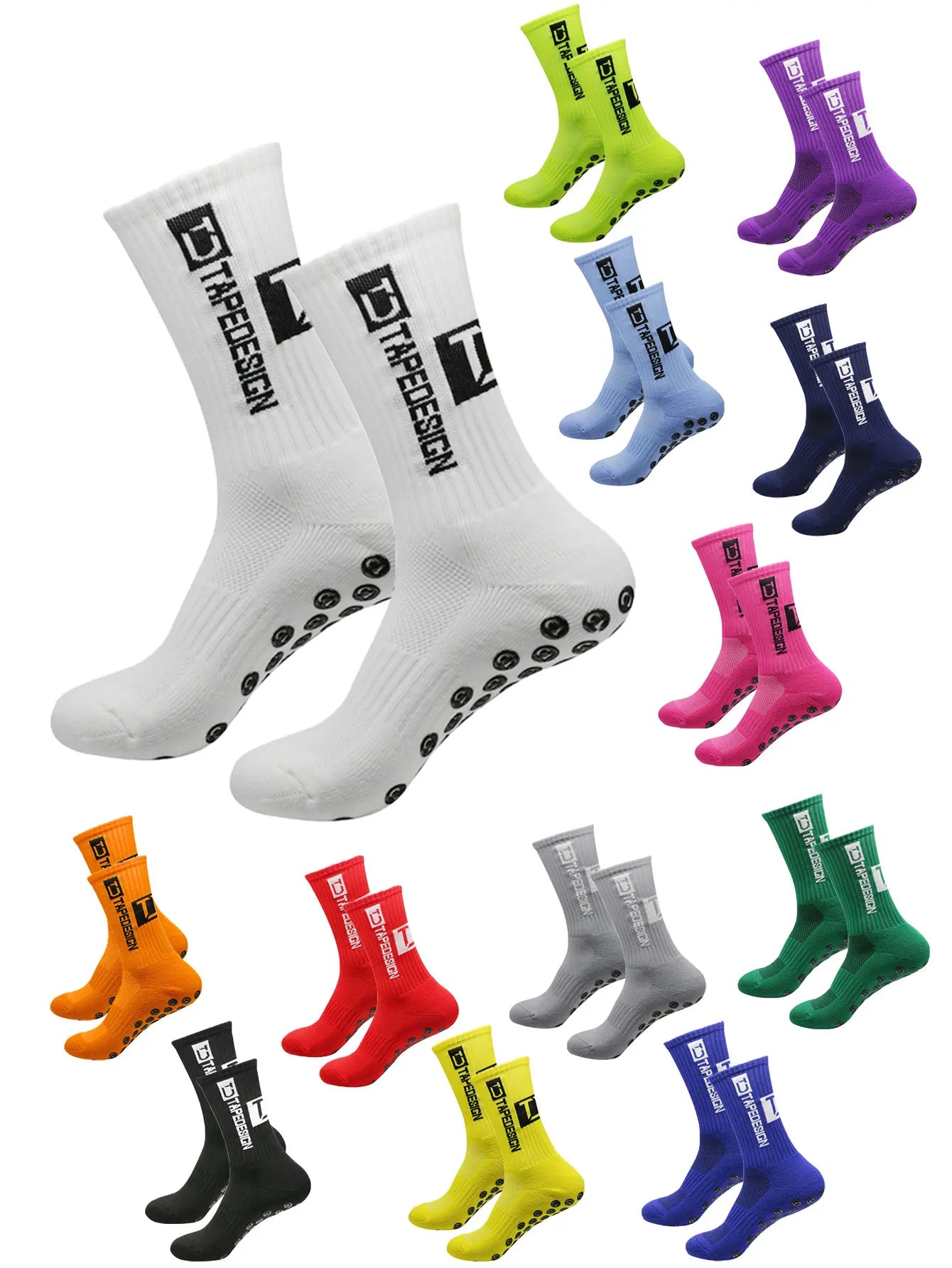 NONECN Unisex Football Socks Anti Slip Mid Length Training Socks