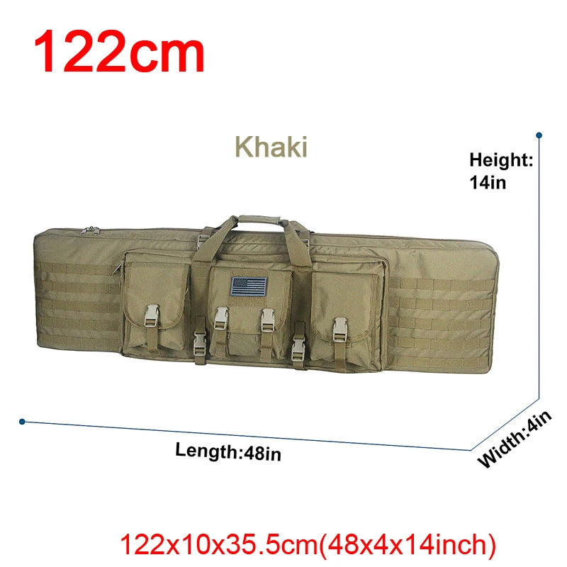 LQARMY Tactical Double Rifle Case Molle Rifle Bag Sniper Airsoft