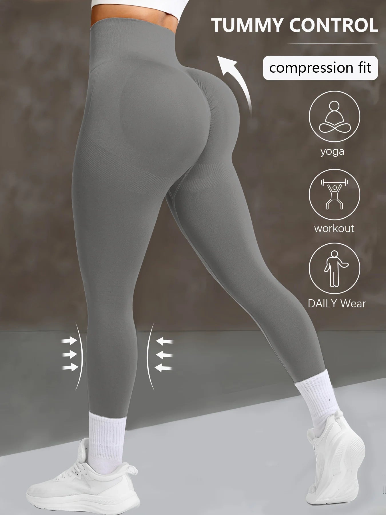 NONECN Seamless Women's High Waist Yoga Pants Hip Lifting