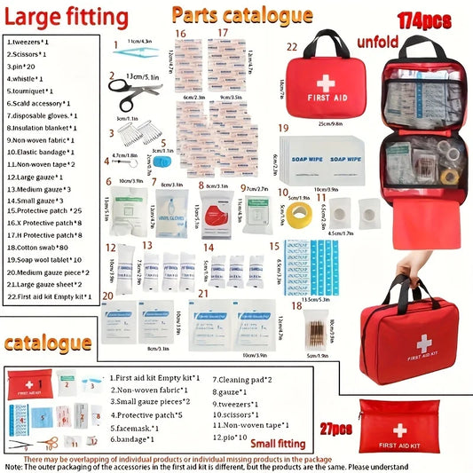 Deluxe First Aid Kit With Carrying Pouch For Outdoor Emergencies