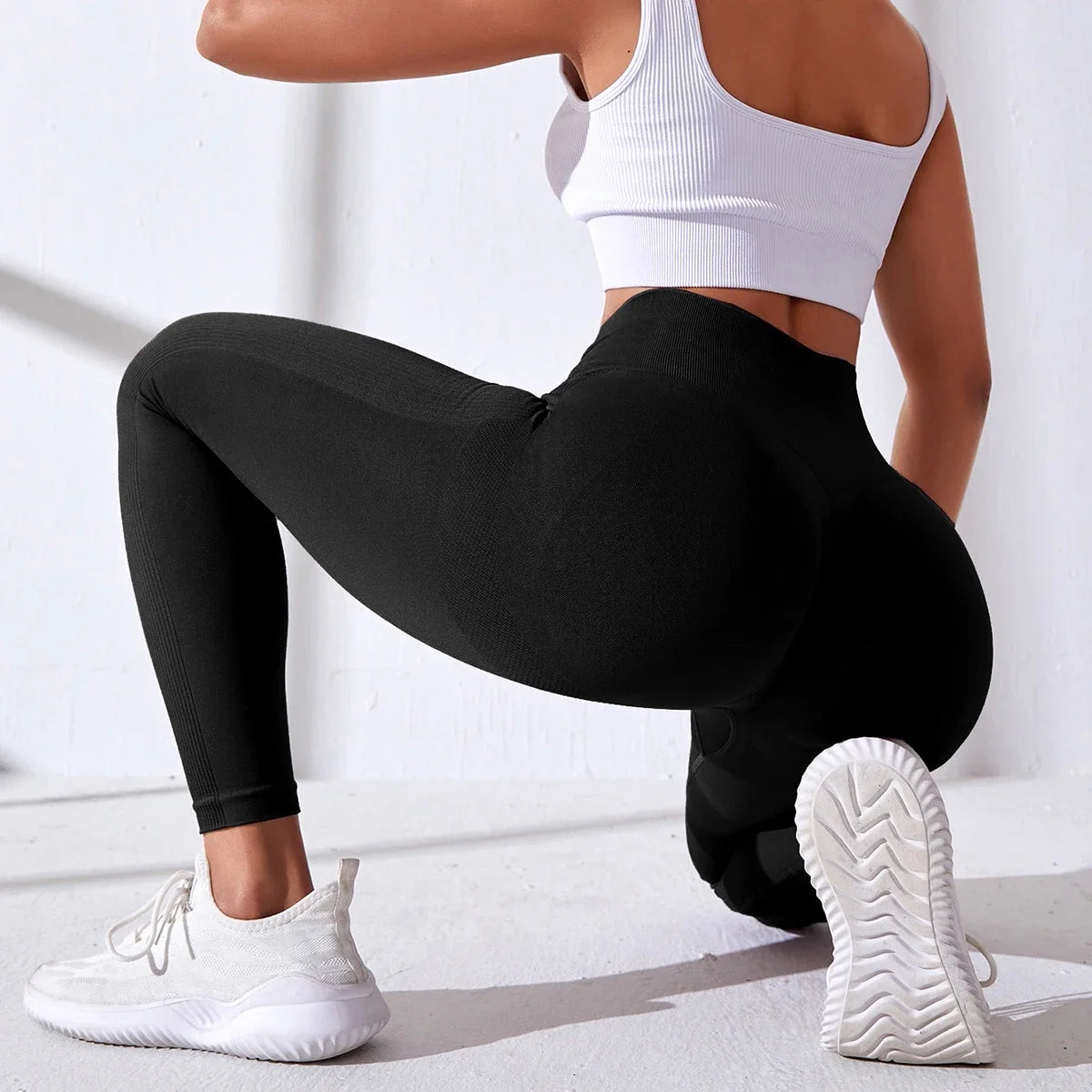 NONECN Seamless Women's High Waist Yoga Pants Hip Lifting
