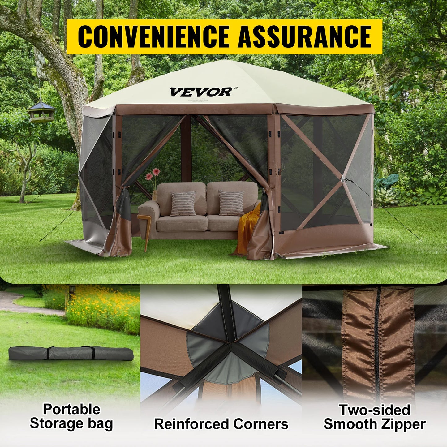 SucceBuy Popup Camping Gazebo Canopy Shelter Sun Shade