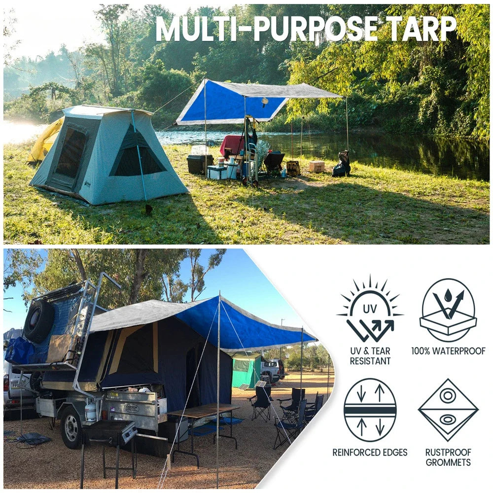 Waterproof Heavy Duty Tarp Cover for Camping and Emergency Shelters