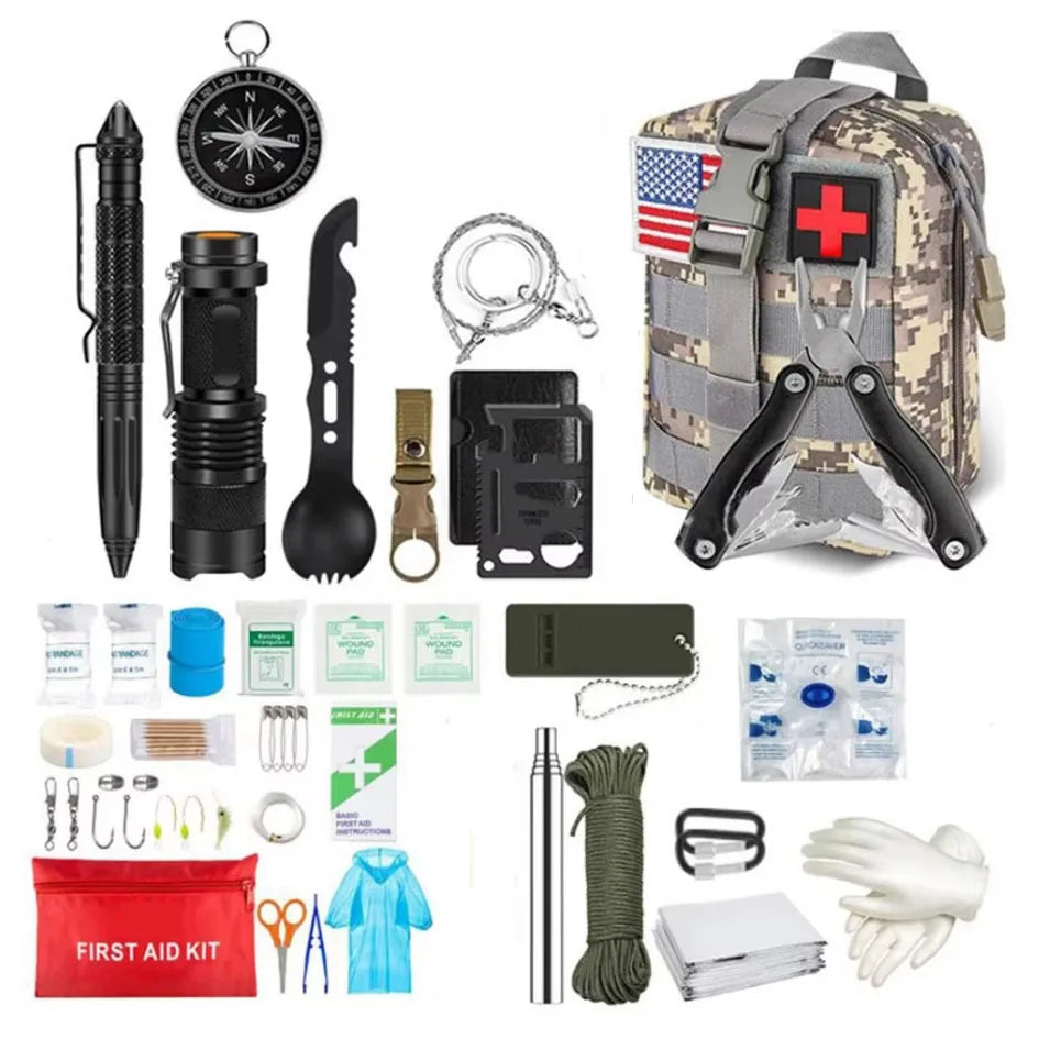 Survival First Aid Kit Outdoor Molle Emergency Bag for Camping