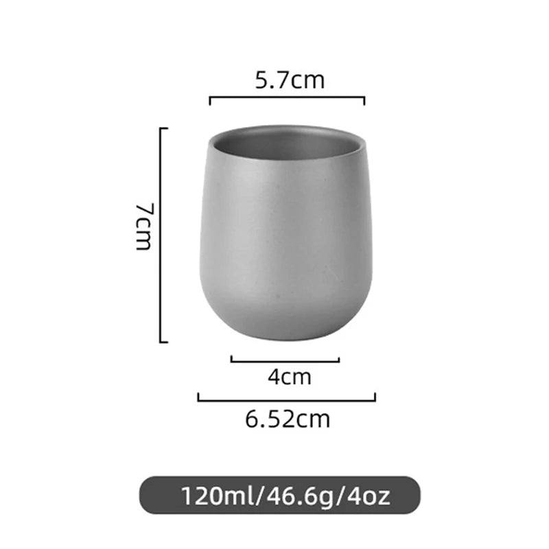Titanium Insulated Double Wall Cup For Camping And Hiking