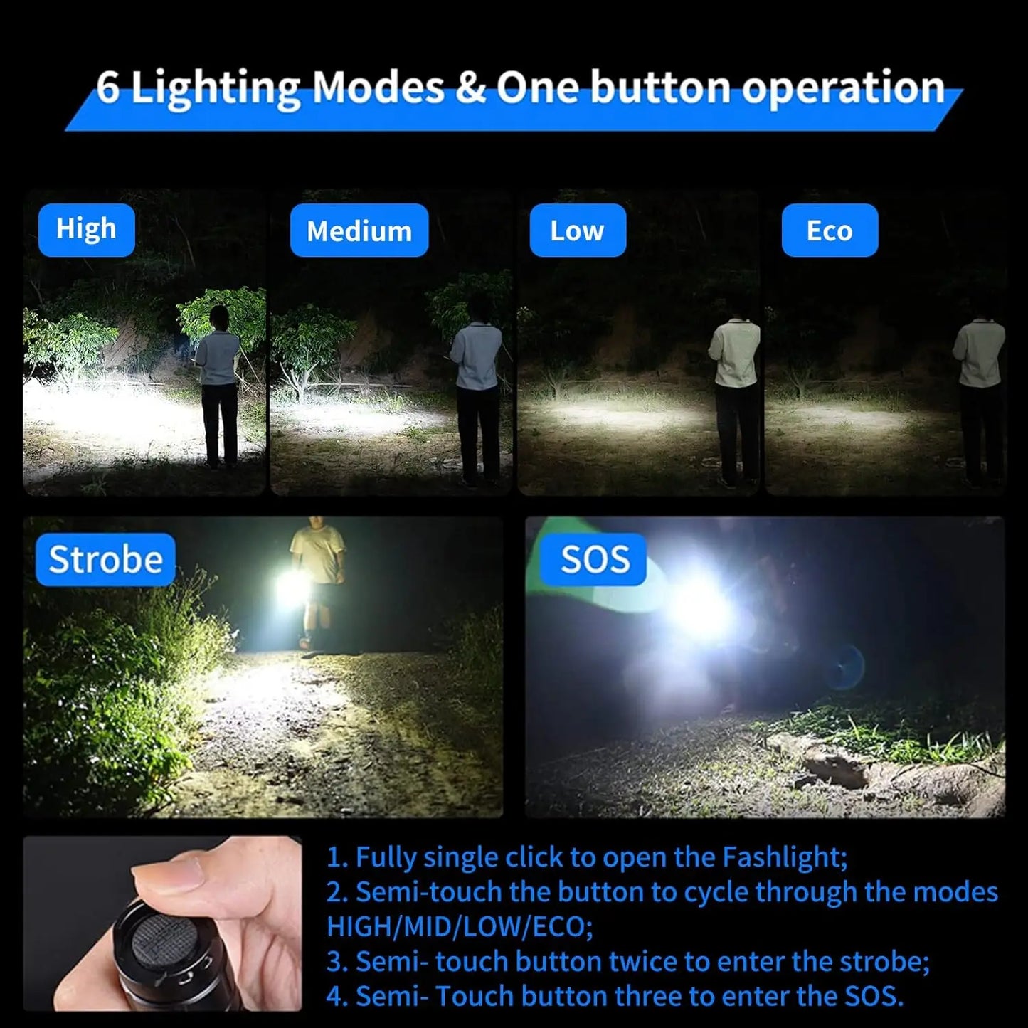 Wuben C3 Flashlight 1200 Lumens Rechargeable IP68 Waterproof LED
