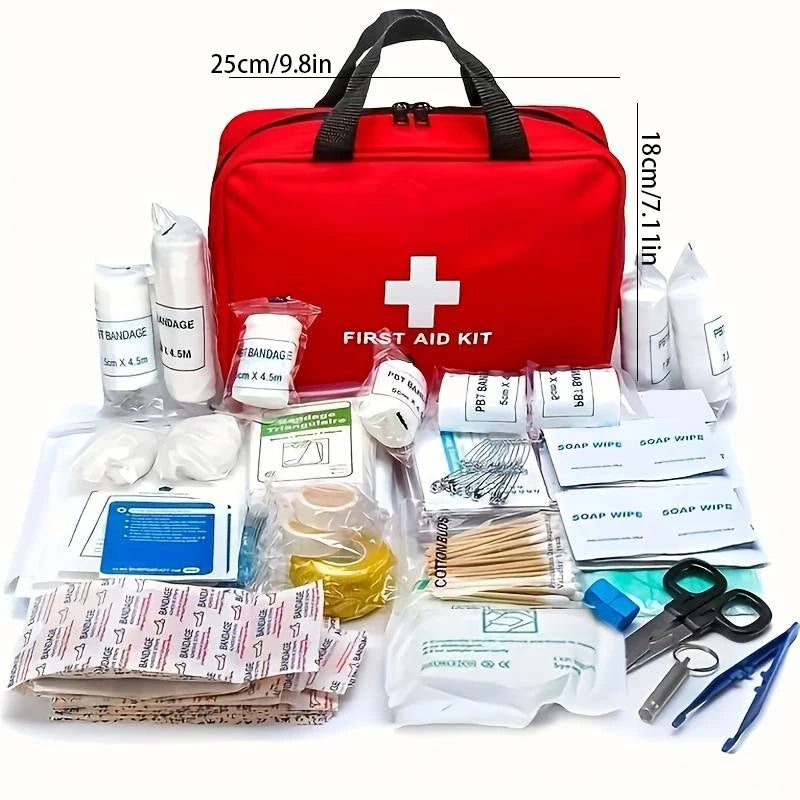 Deluxe First Aid Kit With Carrying Pouch For Outdoor Emergencies