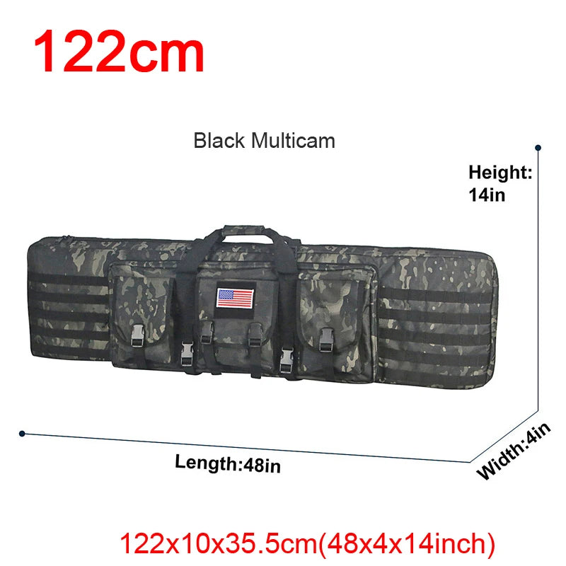 LQARMY Tactical Double Rifle Case Molle Rifle Bag Sniper Airsoft