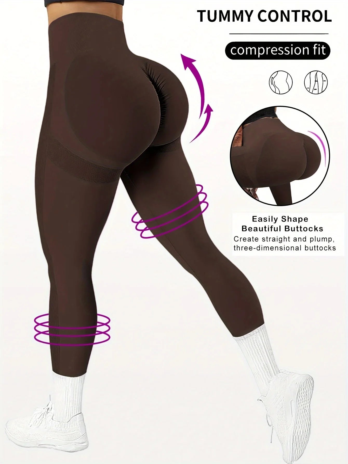 NONECN Seamless Women's High Waist Yoga Pants Hip Lifting