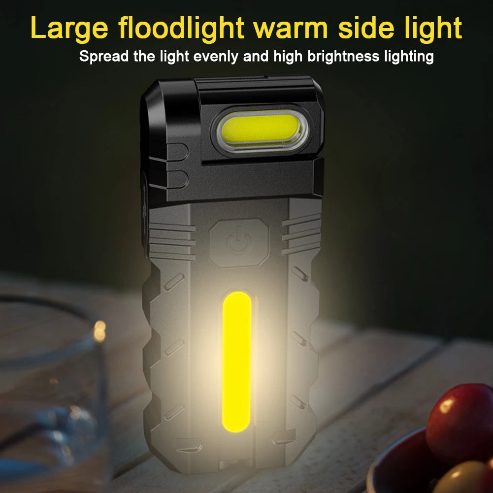 Shunmaii Magnetic LED Flashlight EDC USB Rechargeable Pocket Torch Waterproof