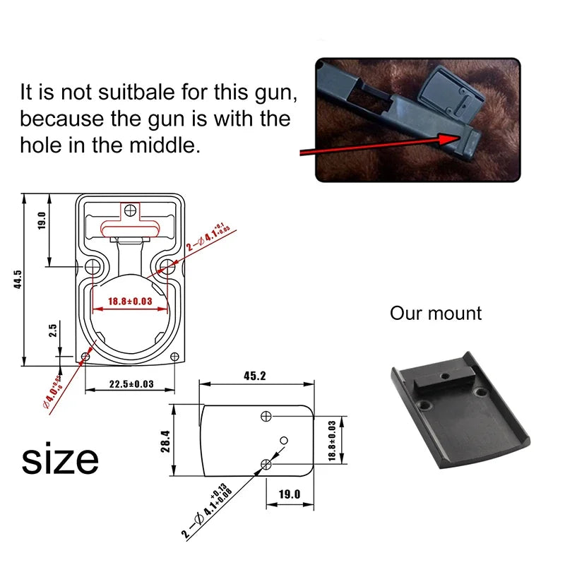 Bestsight Mini MR Red Dot Sight 1x for Rifle Rails